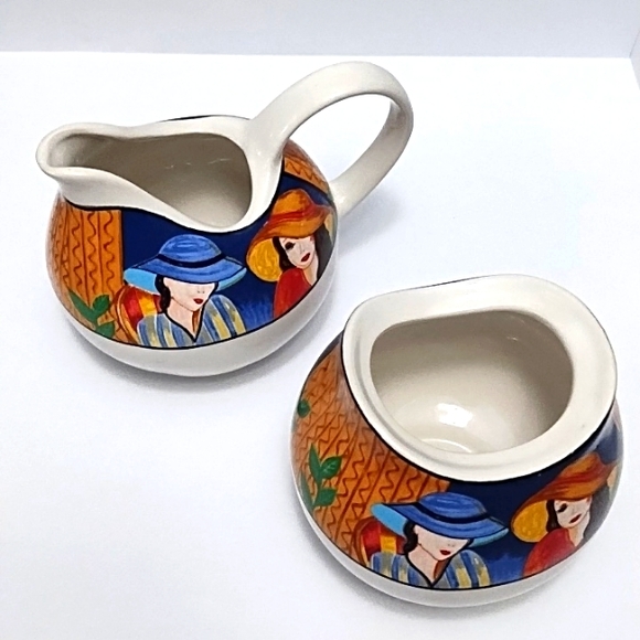 Sango "Cafe Paris" Sugar Bowl & Creamer - Picture 1 of 6
